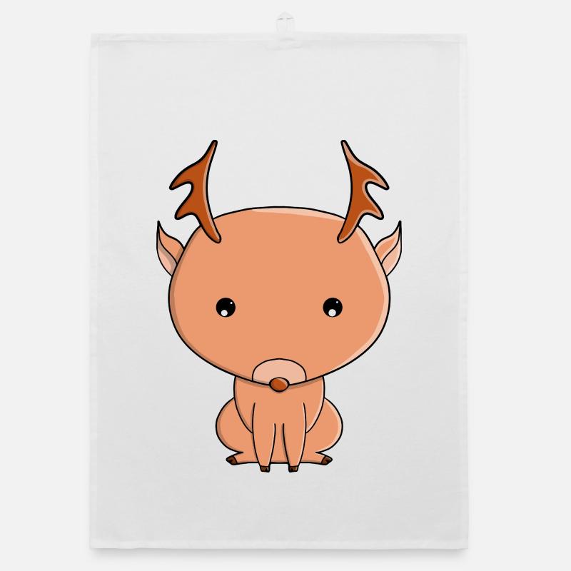 Illustration de dessin animé de renne mignon Torchon bio