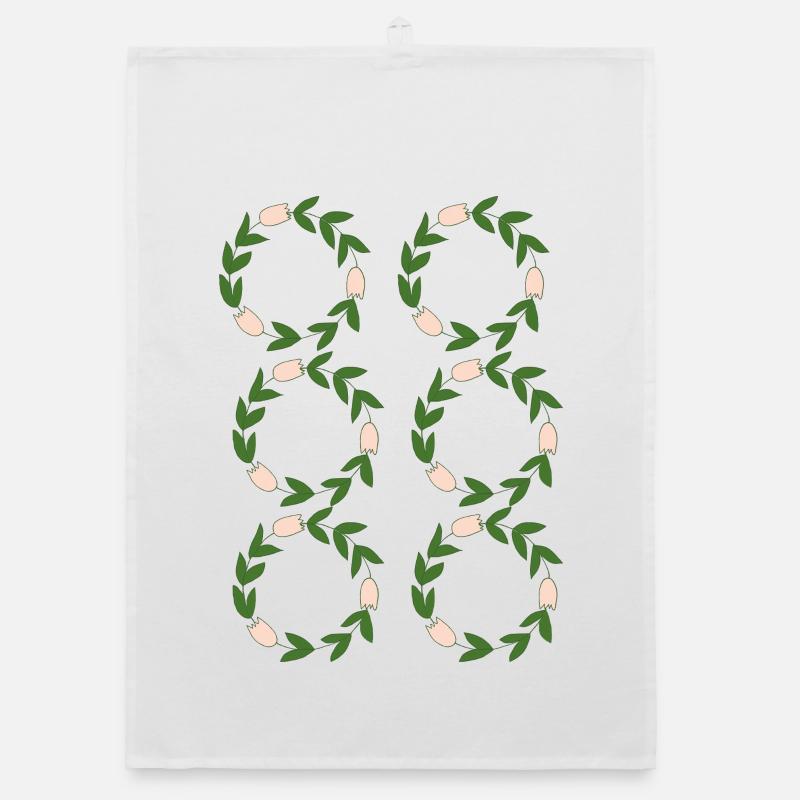 Floral pattern in grass shape Organic dish towel
