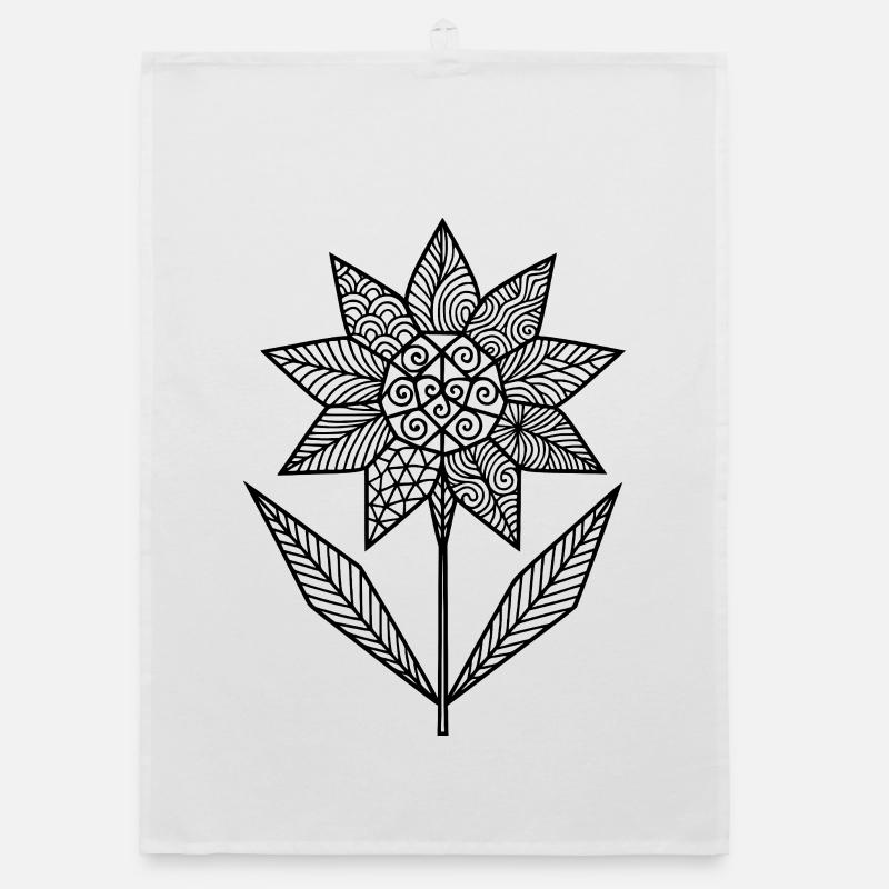 Gemusterte Blumengrafik Organic Geschirrtuch