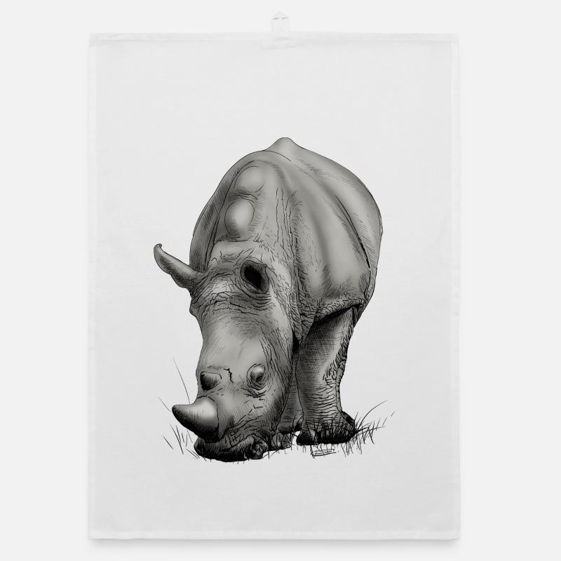Realistic Rhino creative design Organic dish towel