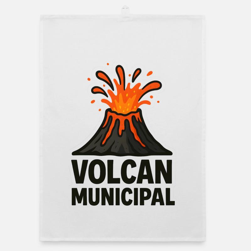 Städtischer Vulkan T-Shirt Organic Geschirrtuch
