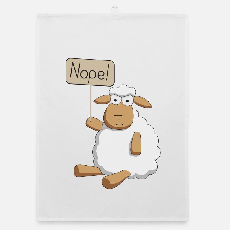 Nope! - protesting sheep Organic dish towel