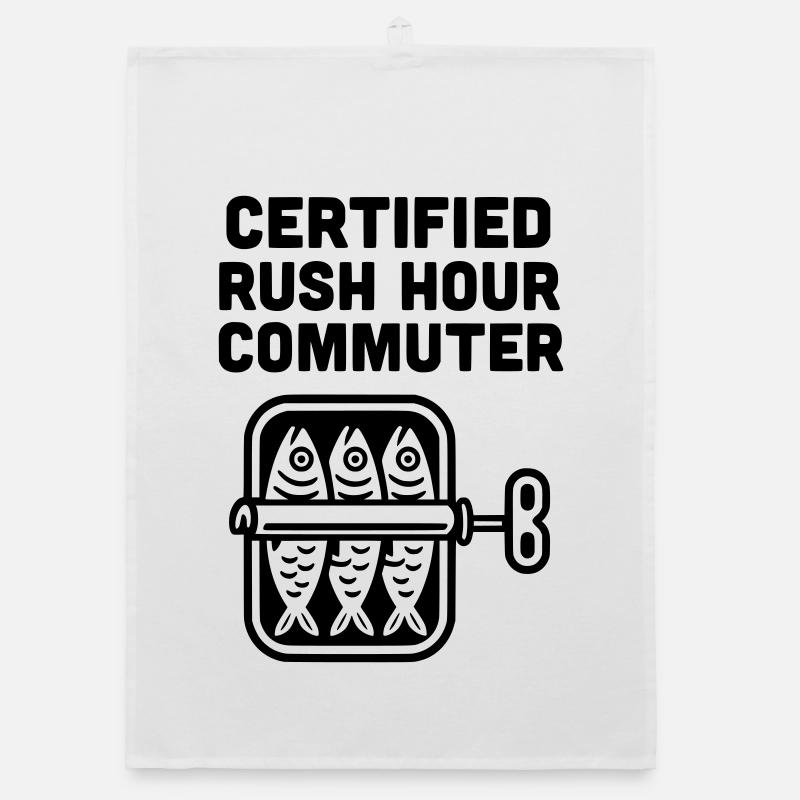 Rush Hour Commuter Public Transport Organic dish towel