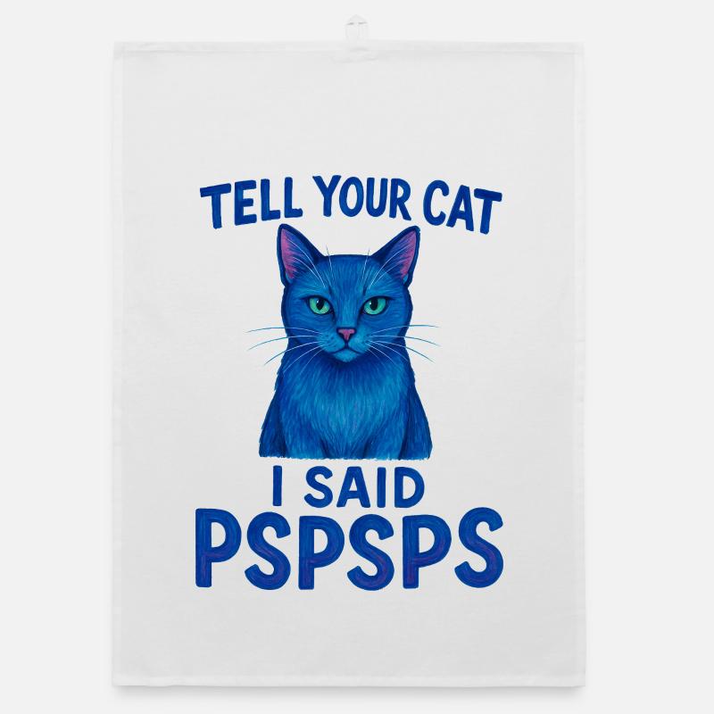 Le chat bleu dit Psspsps Dites à votre chat Torchon bio