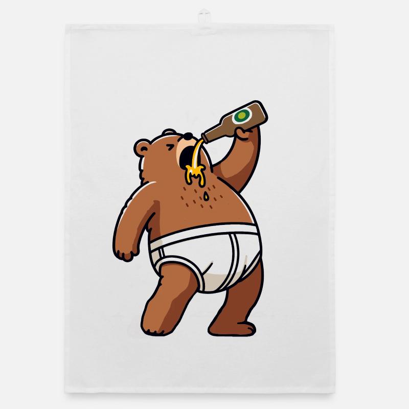 Bier Bärlin Bär Unterhose Suff Berlin Party  Organic Geschirrtuch
