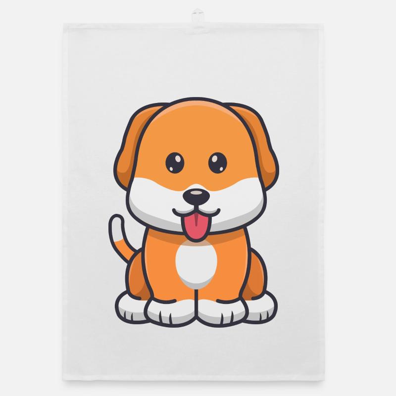 Cute dog Organic dish towel