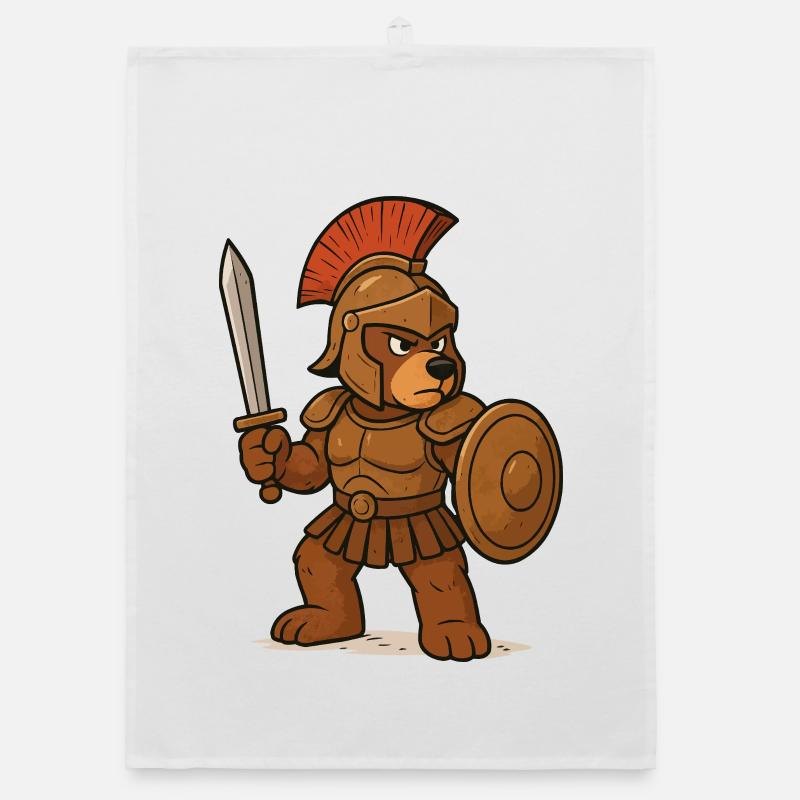 Sparta Bear Gladiator Organic dish towel
