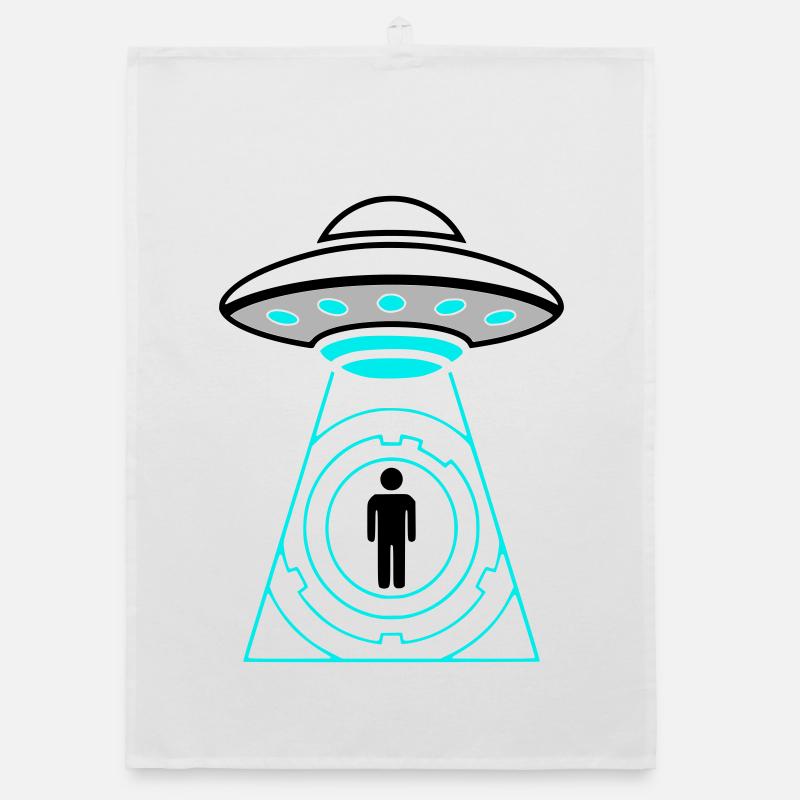 UFO Entführung Beam Me Up Vektor Organic Geschirrtuch
