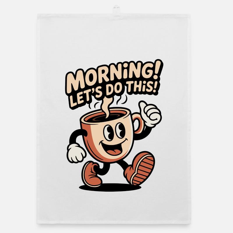Morgen Kaffee Motivation Organic Geschirrtuch