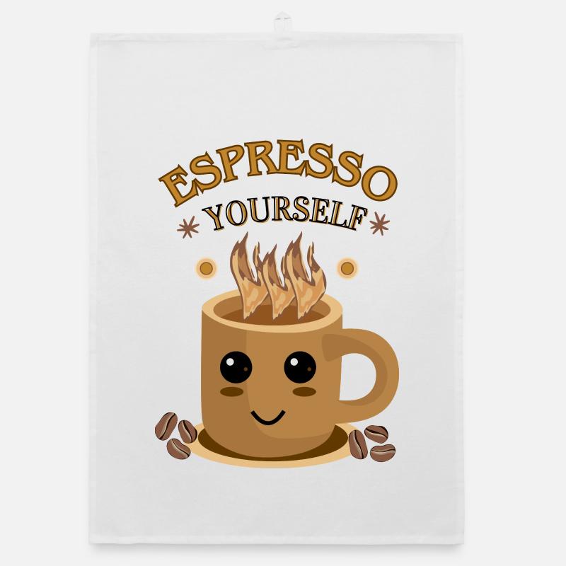 Espresso Yourself – Drôle de design de café Torchon bio