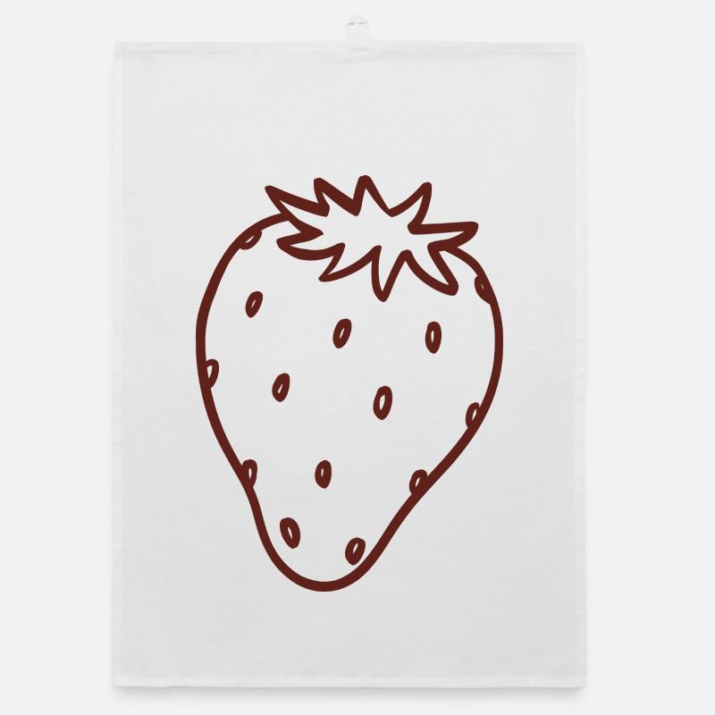 Erdbeer-Linienkunst Organic Geschirrtuch