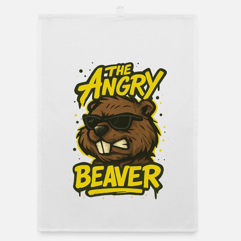 Der wütende Biber Organic Geschirrtuch