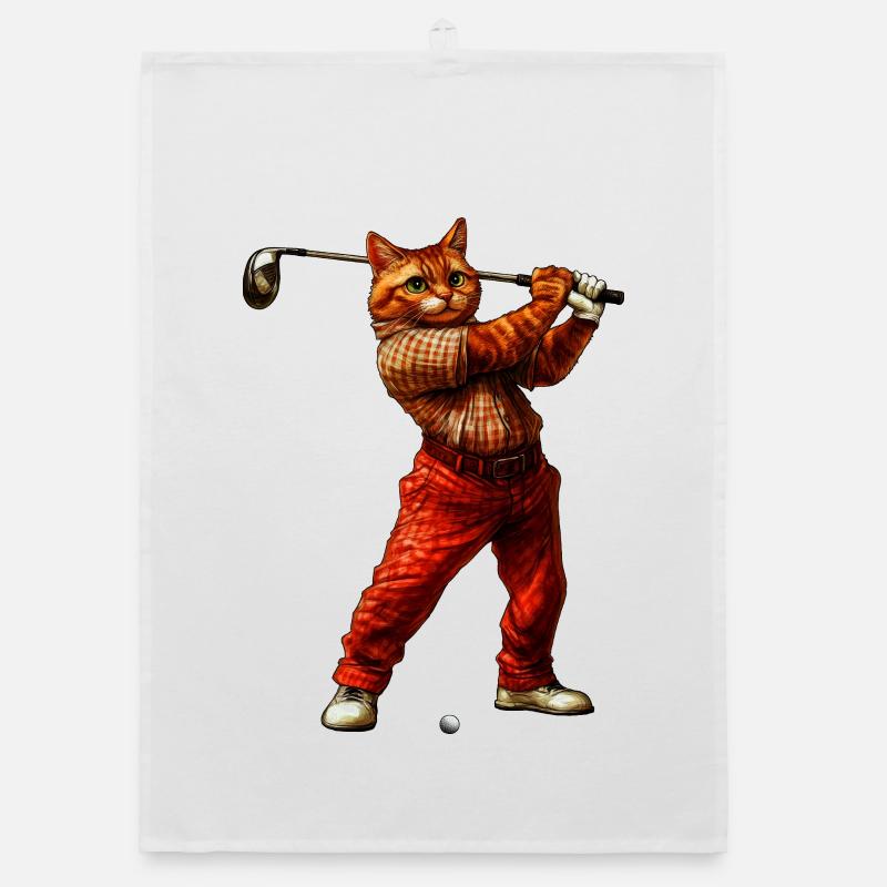 Katzen Golf Organic Geschirrtuch