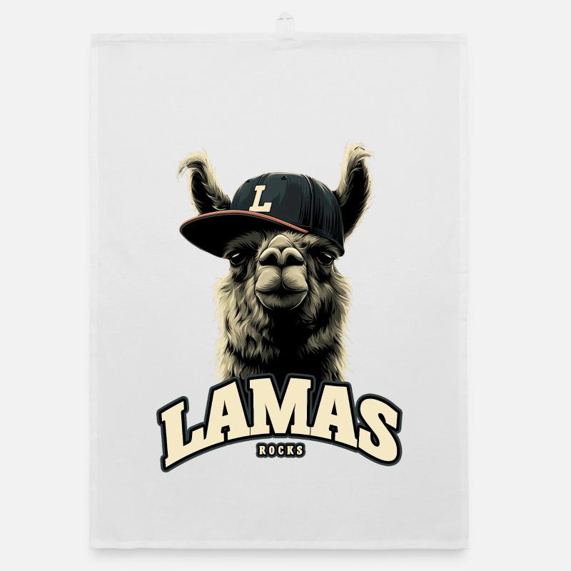 Lamas Rocks Organic Geschirrtuch