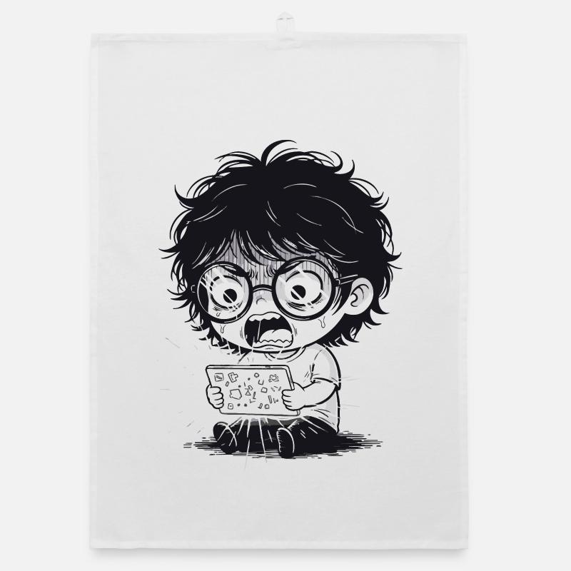 Child Anger Tablet Digital Scream Organic dish towel