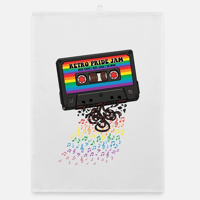LGBT Pride Month - Retro Pride Cassette Organic dish towel