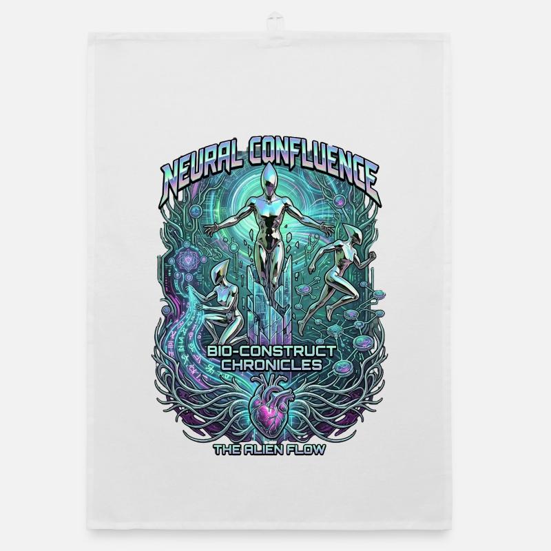 Neural Confluence Bio-Construct Chronicles Organic Geschirrtuch