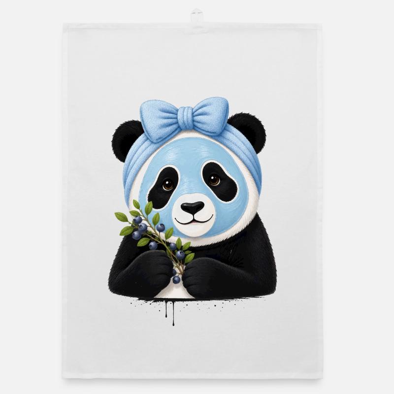 Panda Beauty Spa mit Blaubeeren  Organic Geschirrtuch