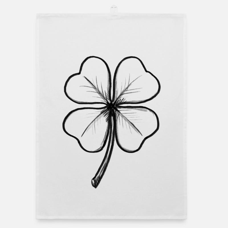 Four-leaf clover Luck - lllustration Organic dish towel