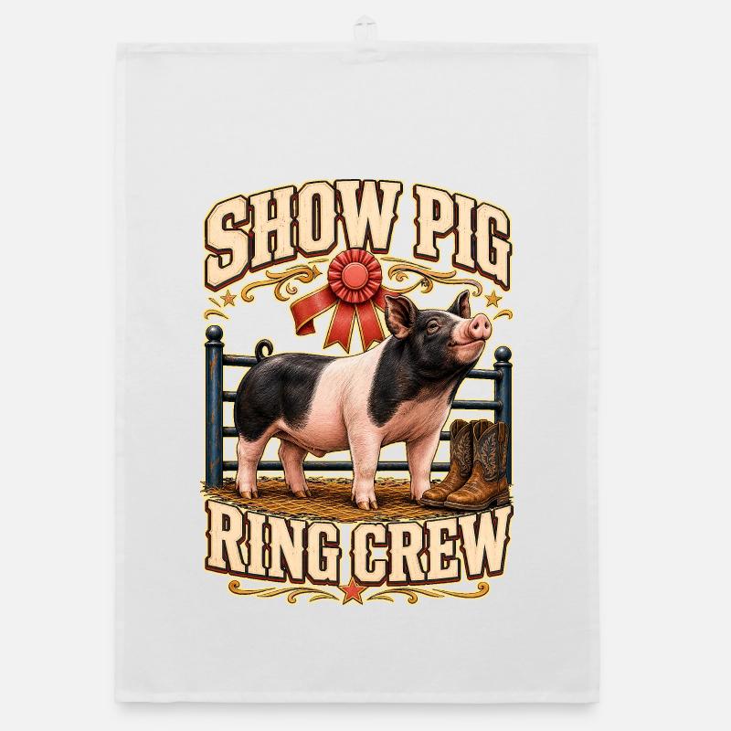 SHOW PIG RING CREW Organic dish towel