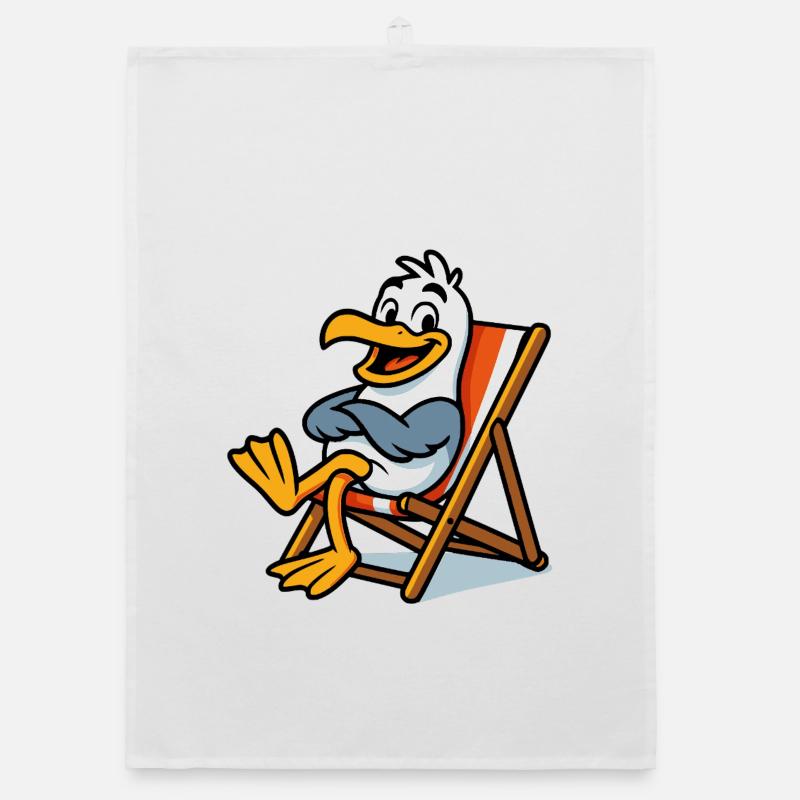 Lounge-Seemöwe am Strand Organic Geschirrtuch