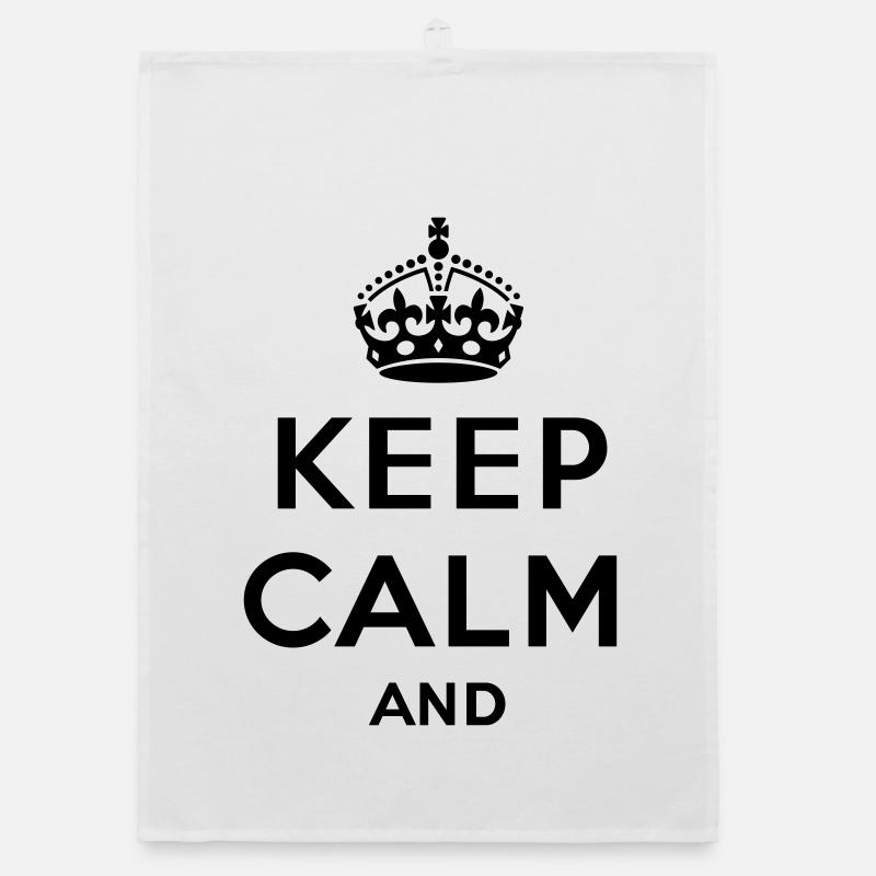 Keep calm and... - eigenen Text (Carry on) Organic Geschirrtuch