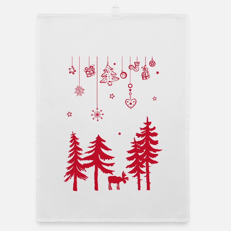 Guirlande de Noël en forêt de wapitis Torchon bio