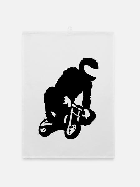 Pocket bike - Organic Geschirrtuch - Weiß - Vorne