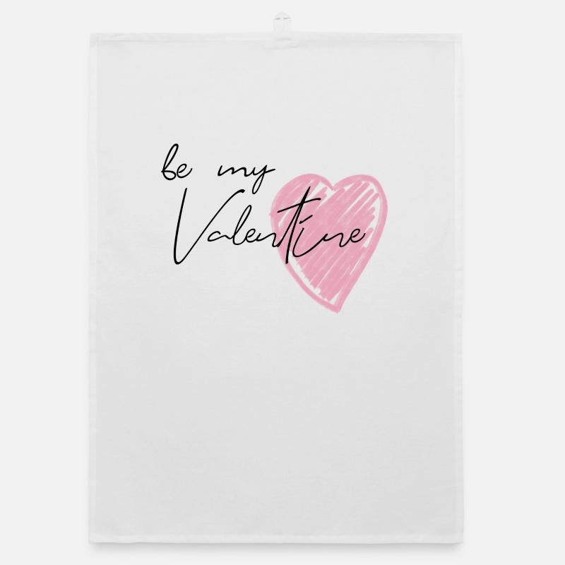 Be my valentine - Organic Geschirrtuch - Weiß