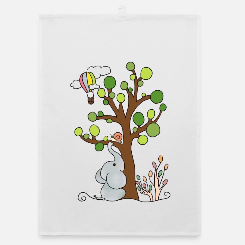 Éléphant sous l'arbre Torchon bio