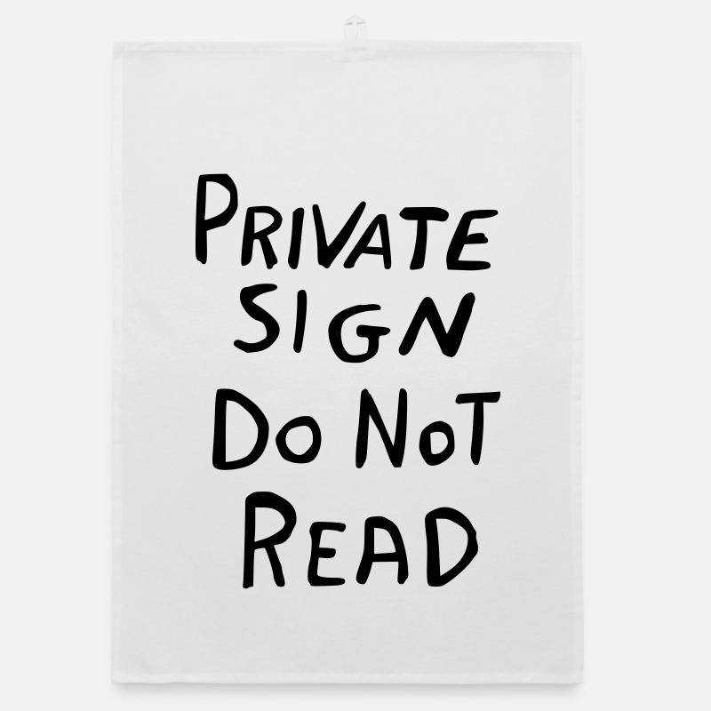 Panneau de zone privée - Design secret amusant Torchon bio