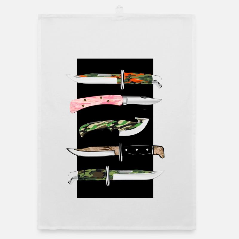 Camouflage Messer Organic Geschirrtuch