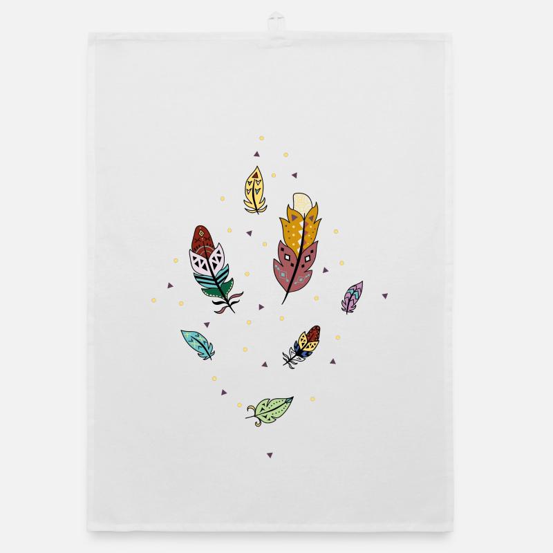 Bunte Federn Organic Geschirrtuch