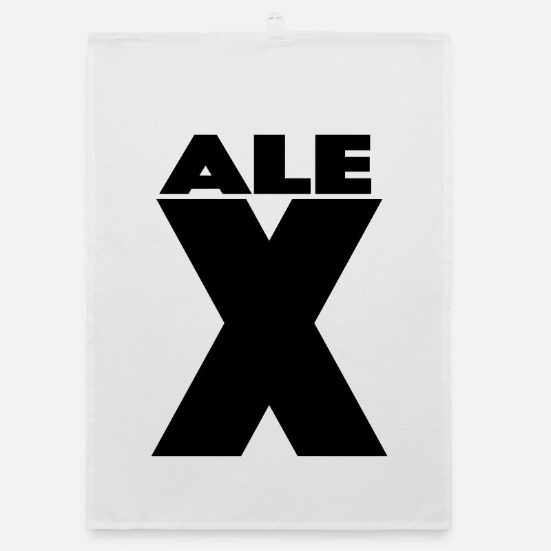 Alex X – Minimal Name Design Organic Geschirrtuch