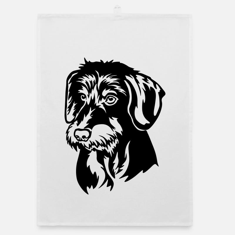 Dackel Kopf Organic Geschirrtuch