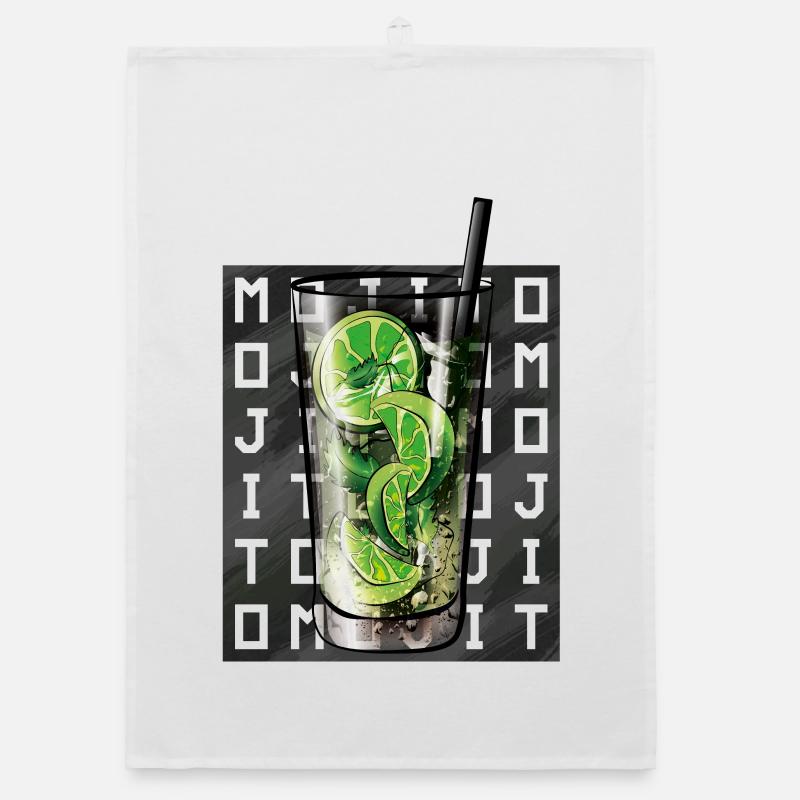 Mojito-Quadratschrift Organic Geschirrtuch