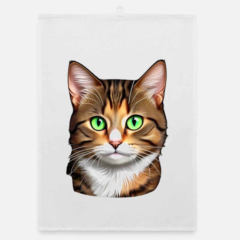 Cute cat Organic dish towel