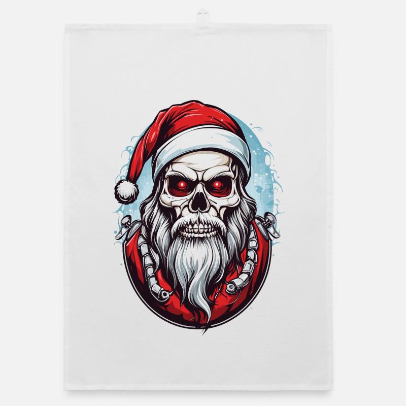 Crâne Père Noël Torchon bio