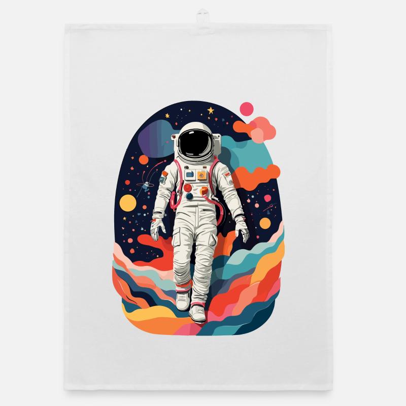 Bunte Astronauten Bild Organic Geschirrtuch