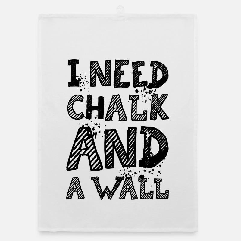 Chalk Boulder Climbing Wall Funny Sayings Icon Organic dish towel