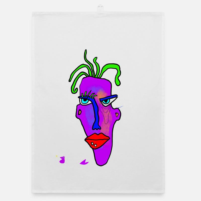 Neon Portrait Color Explosion Organic dish towel