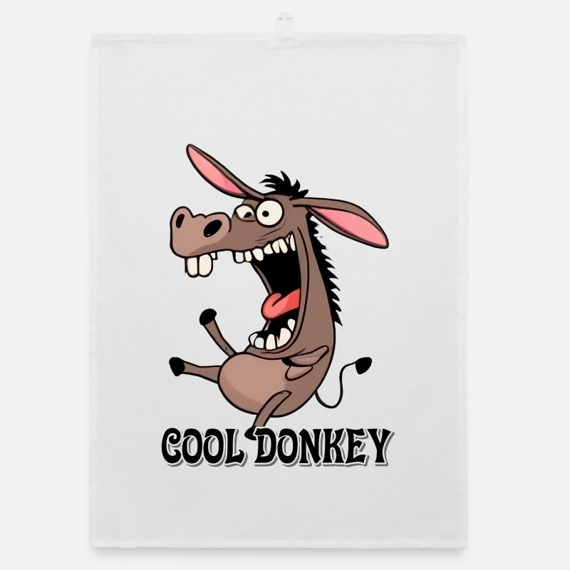 Impression de dessin animé drôle d’âne Torchon bio