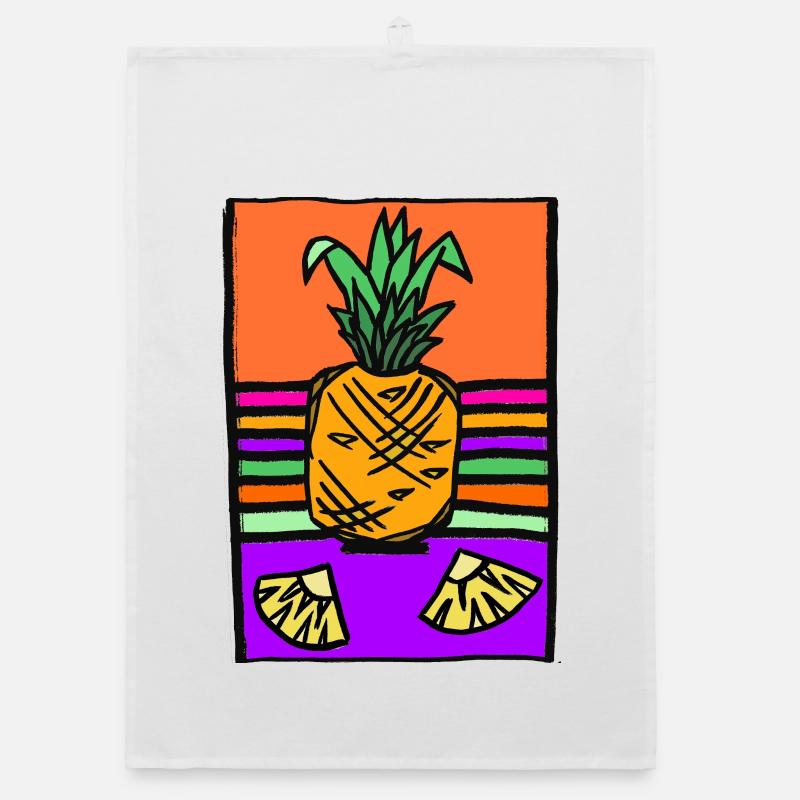 Illustration de néon d’ananas Torchon bio