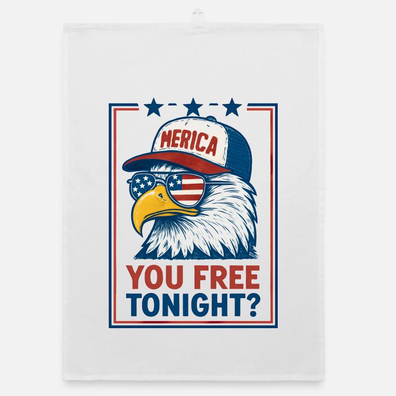 Du bist heute Abend frei, Adler, 4. Juli Organic Geschirrtuch