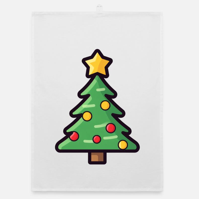 Conception de dessin animé d’arbre de Noël festif Torchon bio