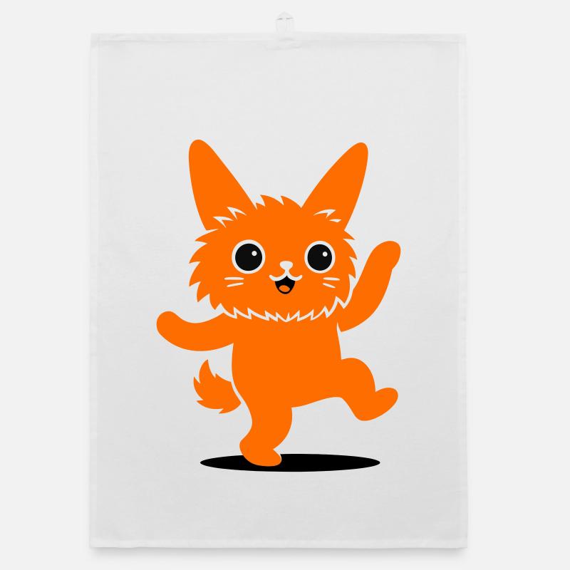 Witziger Tier-Charakter mit großen Augen Organic Geschirrtuch