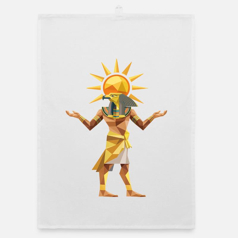Sungod Ra - Cooles Low-Poly-Logo Organic Geschirrtuch