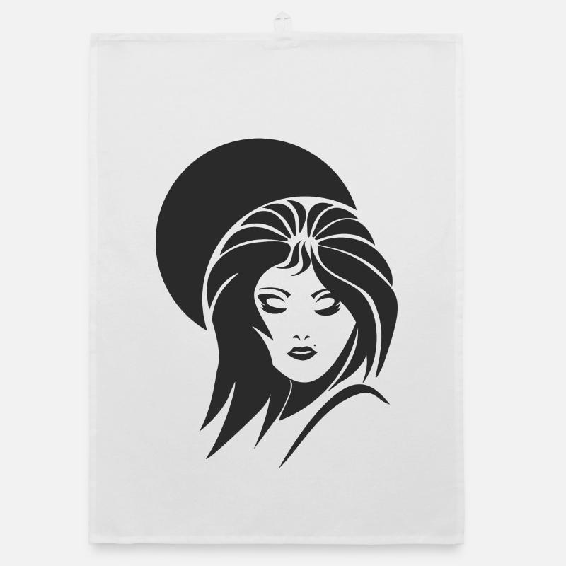 Frauengesicht_003 - Torchon bio - blanc