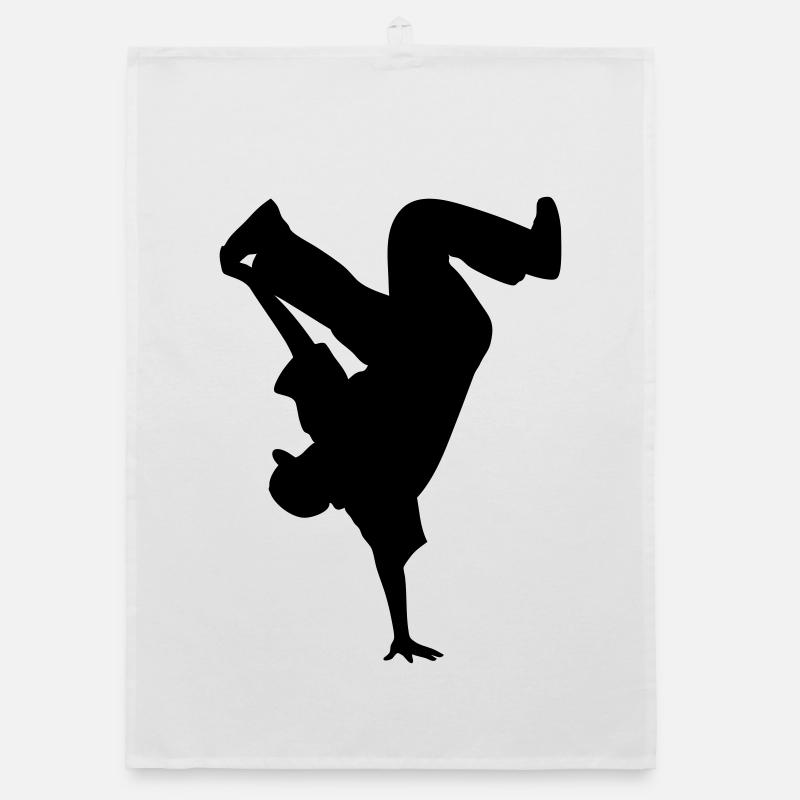 B-Boy Silhouette – Breakdance Power Move Handstand Organic Geschirrtuch