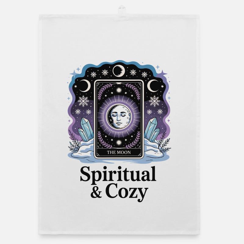 Conception de tarot de lune spirituelle et confortable Torchon bio